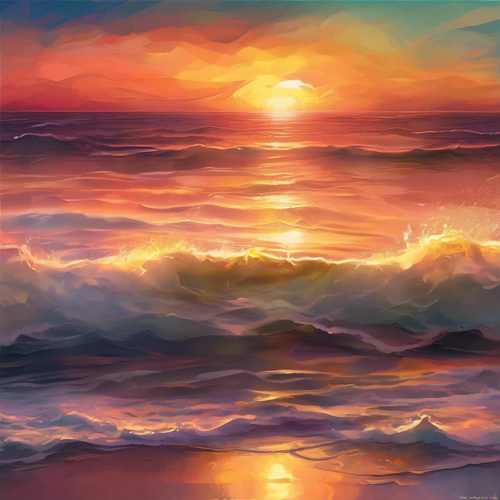 Wschód słońca nad oceanem